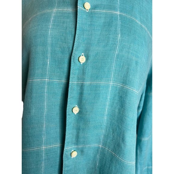 Tommy Bahamas relax men’s large button front shirt long sleeve collar blue and w - Picture 9 of 16